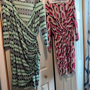 2 NY&C Dresses both size Large stretch fabric